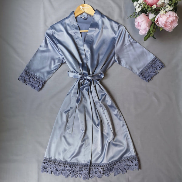 Personalized Bridal Dressing Gown - Boho Geometric Design