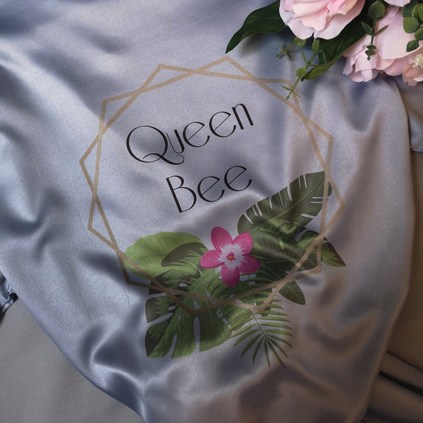 Personalized Bridal Dressing Gown - Boho Geometric Design