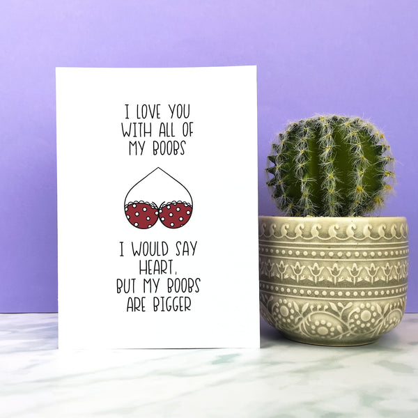 Funny Valentine's Day Card - Cheeky Boob Card for Him
