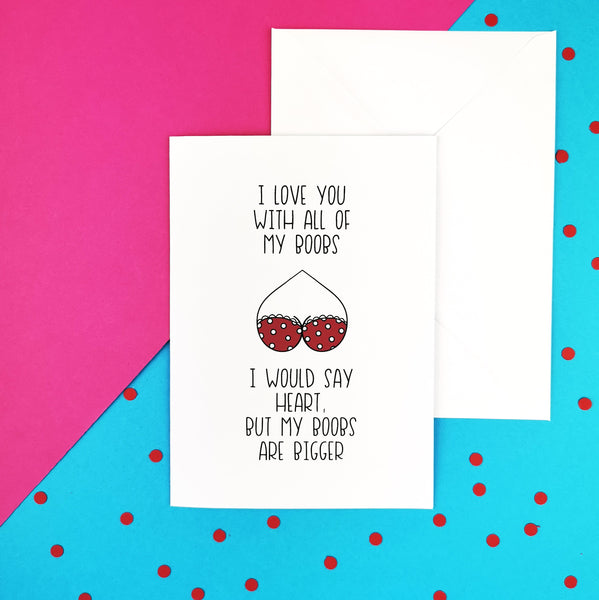 Funny Valentine's Day Card - Cheeky Boob Card for Him