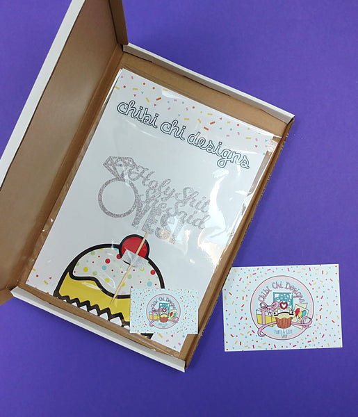 Cheeky Engagement Cake Topper Cake Toppers ChibiChiDesign