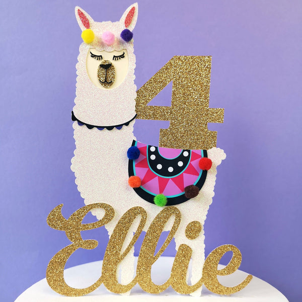 Custom Name Llama Cake Topper Name Cake Toppers ChibiChiDesign