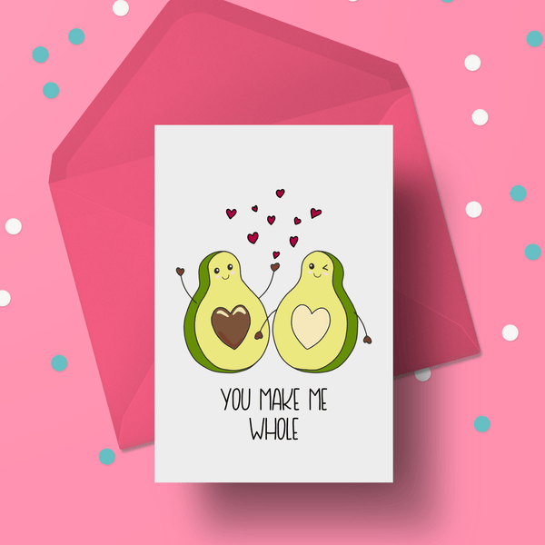 Cute Avocado Valentines Day Card Gift - Greeting Gift Cards UK Online