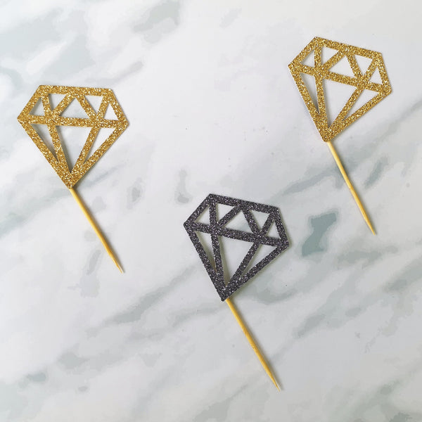 Custom Glitter Baby Shower Diamond Cup Cake Topper | Chibichi Designs