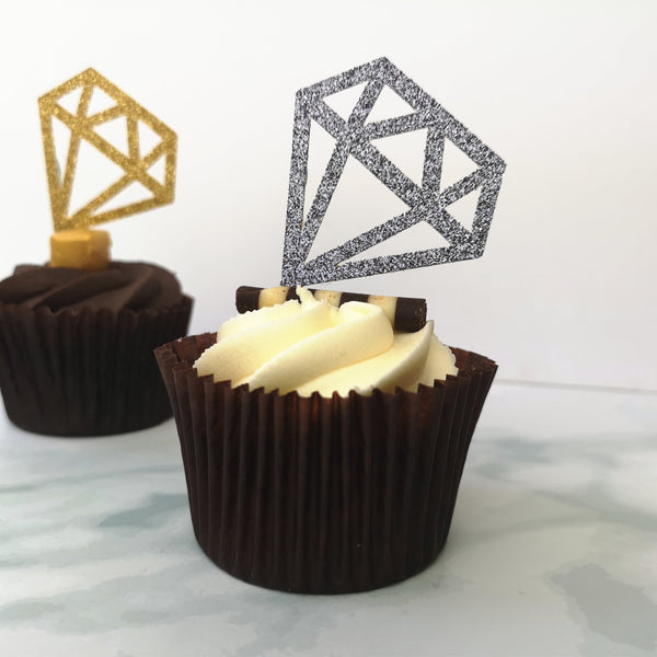 Custom Glitter Baby Shower Diamond Cup Cake Topper | Chibichi Designs