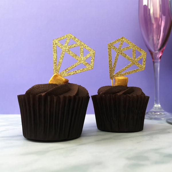 Custom Glitter Baby Shower Diamond Cup Cake Topper | Chibichi Designs