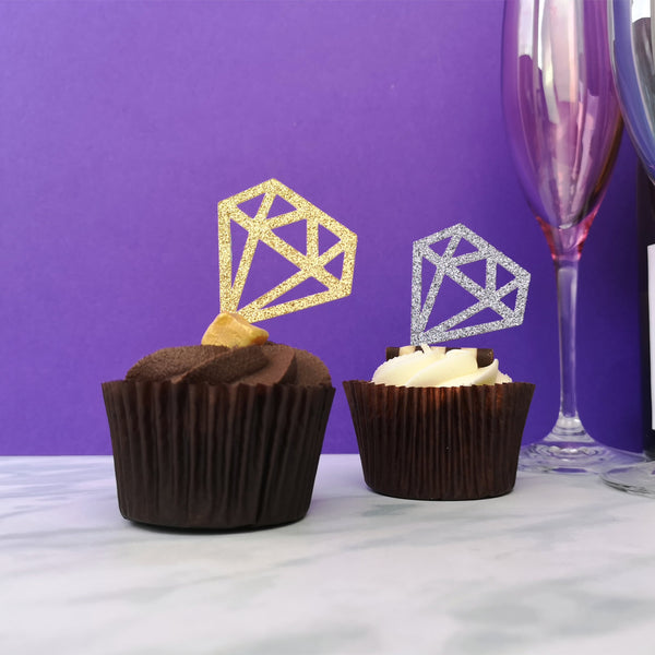 Custom Glitter Baby Shower Diamond Cup Cake Topper | Chibichi Designs
