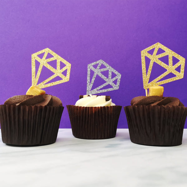 Custom Glitter Baby Shower Diamond Cup Cake Topper | Chibichi Designs