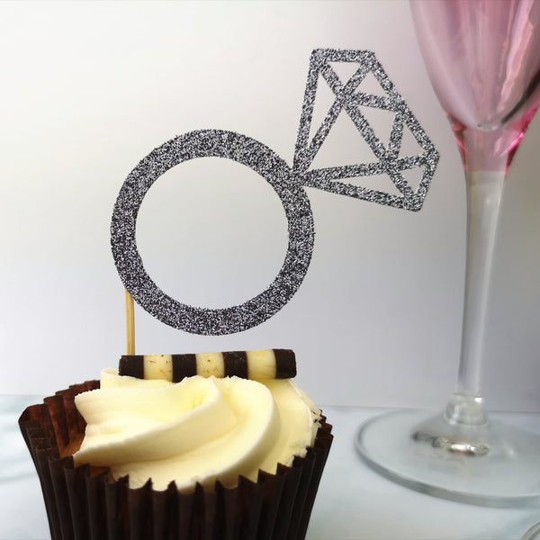 Diamond Ring Cupcake Toppers Cake Toppers ChibiChiDesign