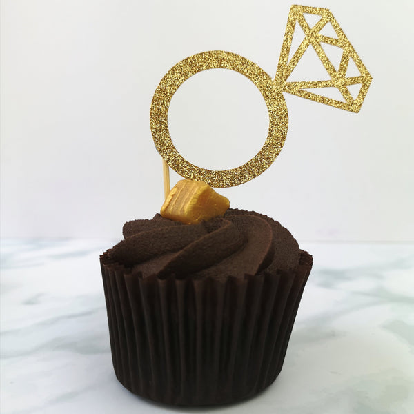 Diamond Ring Cupcake Toppers Cake Toppers ChibiChiDesign