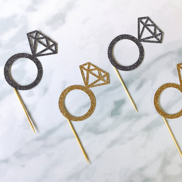 Diamond Ring Cupcake Toppers Cake Toppers ChibiChiDesign