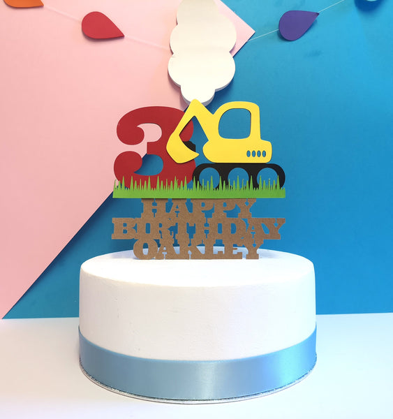 Personalized Digger Cake Topper With Your Name and Age UK