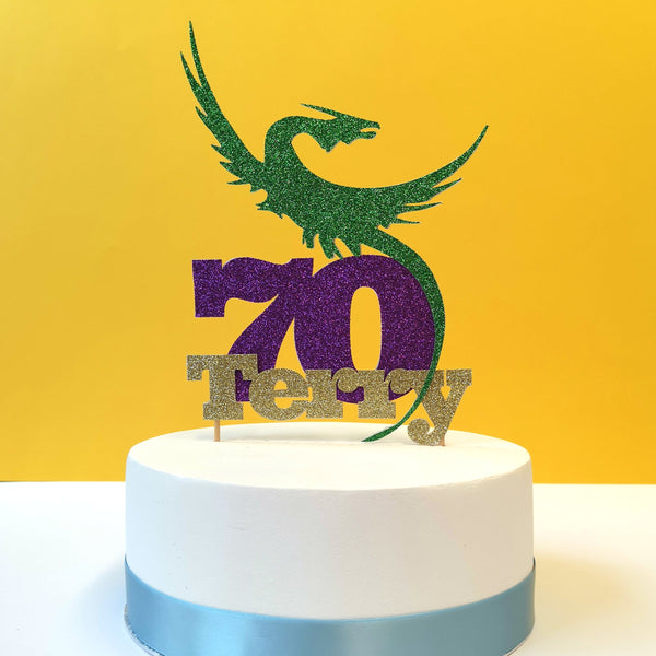 Dragon Cake Topper with Name and Age | Chibichi Designs
