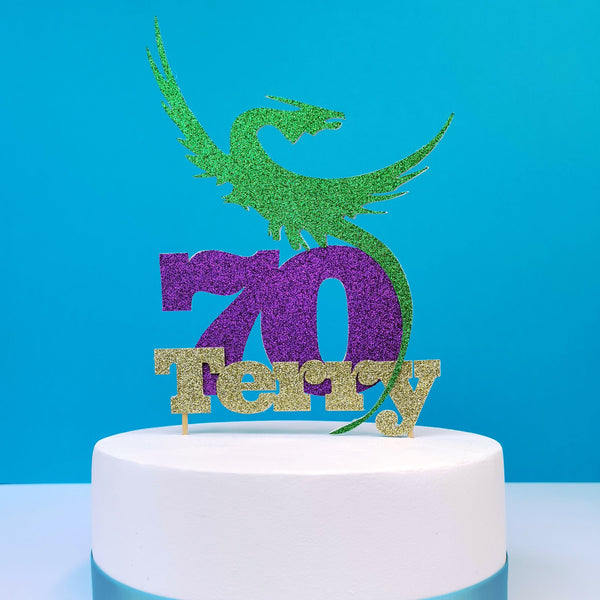 Dragon Cake Topper with Name and Age | Chibichi Designs