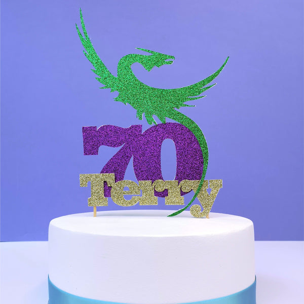 Dragon Cake Topper with Name and Age | Chibichi Designs