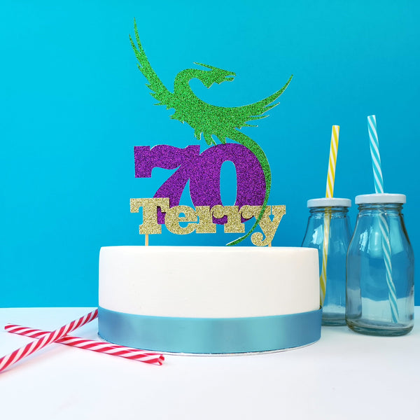 Dragon Cake Topper with Name and Age | Chibichi Designs