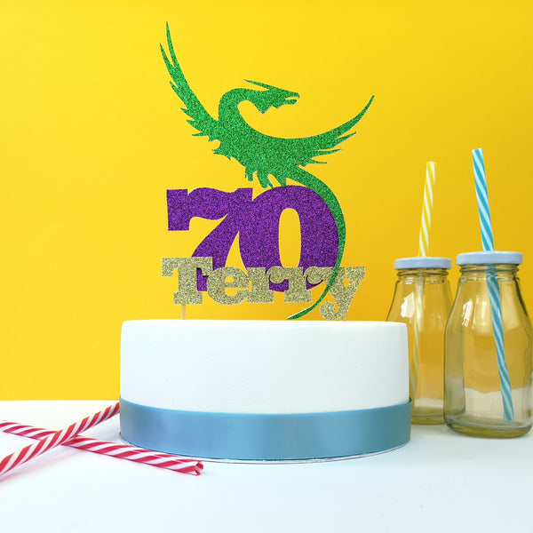Dragon Cake Topper with Name and Age | Chibichi Designs
