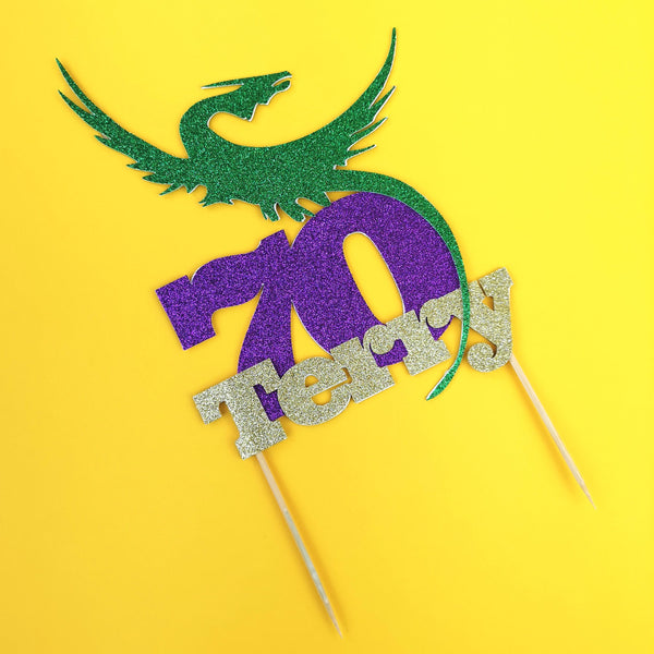 Dragon Cake Topper with Name and Age | Chibichi Designs