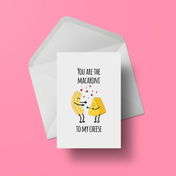 Funny Valentines card for Macaroni Cheese Lovers Cards Chibi Chi Designs