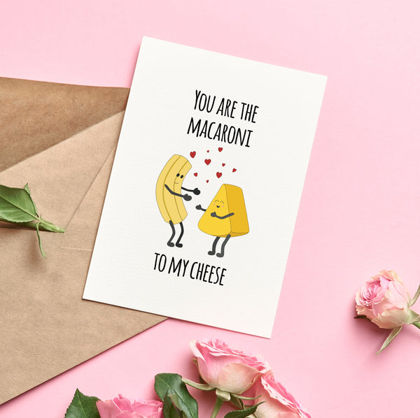 Funny Valentines card for Macaroni Cheese Lovers Cards Chibi Chi Designs