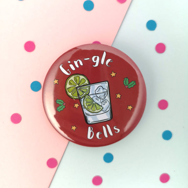 Gin Lover Gin-gle bells compact mirror Badges Chibi Chi Designs