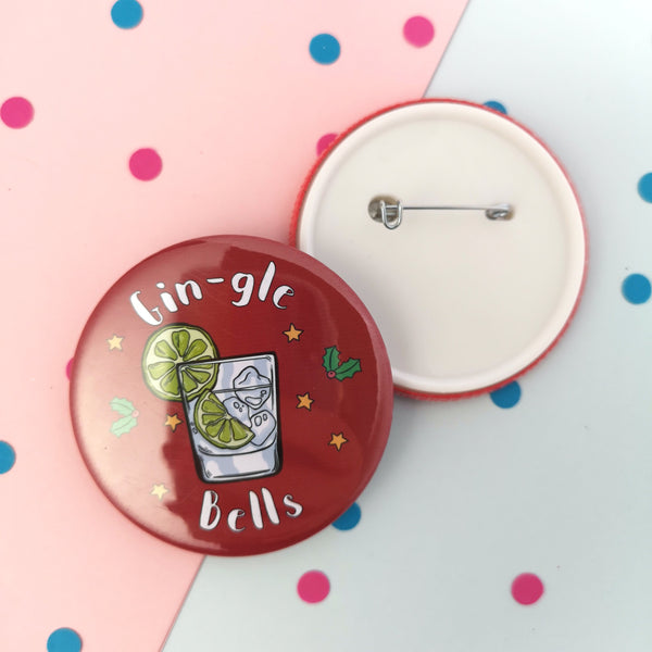 Gin Lover Gin-gle bells compact mirror Badges Chibi Chi Designs