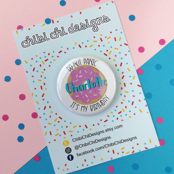 Happy Birthday Name Badge Badges ChibiChiDesign