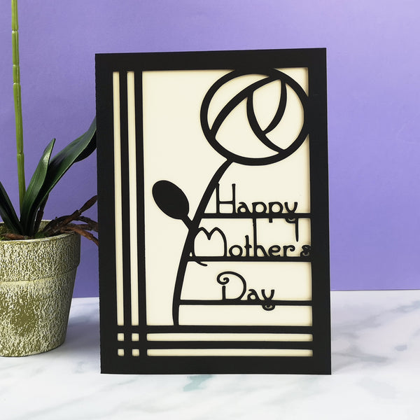 Mother's Day Paper Cut Card in an Art Deco Style Cards Chibi Chi Designs