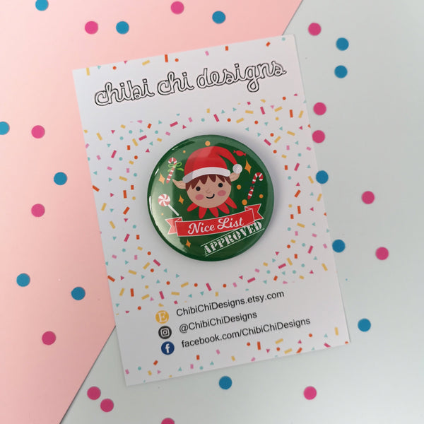 Naughty or Nice Badge Badges ChibiChiDesign