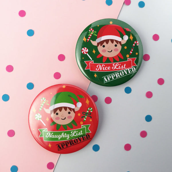 nice list naughty list badge