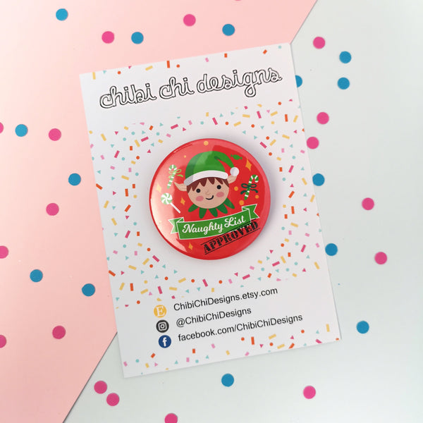 Naughty or Nice Badge Badges ChibiChiDesign