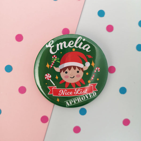 personalised christmas badge