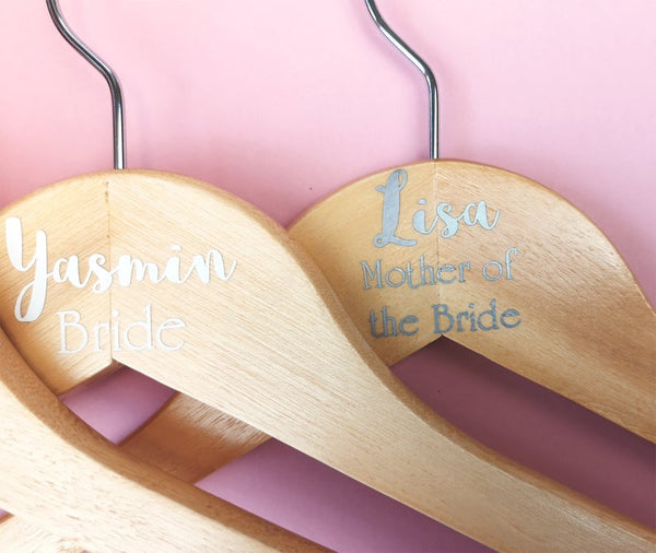 Personalised Bride Hanger Decals - Choose Your Colours Wedding Hangers Chibi Chi Designs