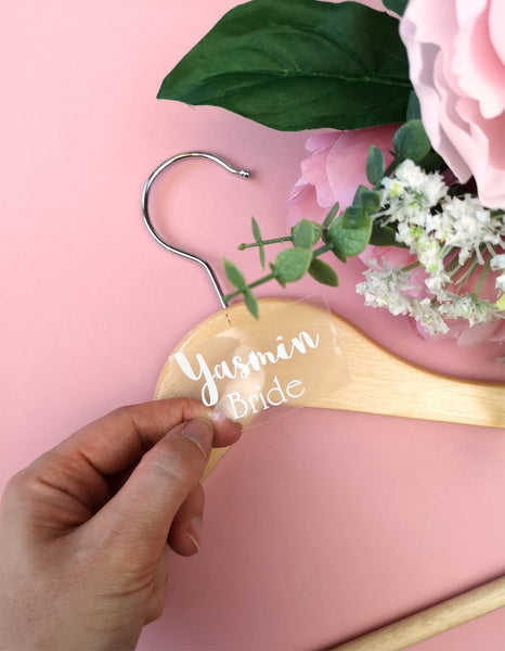Personalised Bride Hanger Decals - Choose Your Colours Wedding Hangers Chibi Chi Designs