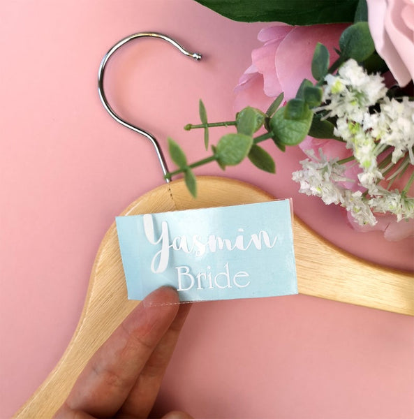 Personalised Bride Hanger Decals - Choose Your Colours Wedding Hangers Chibi Chi Designs