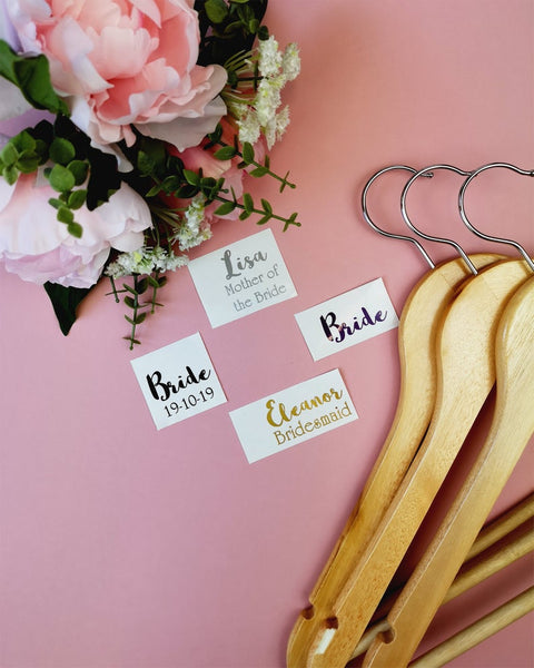 Personalised Bride Hanger Decals - Choose Your Colours Wedding Hangers Chibi Chi Designs