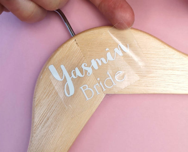 Personalised Bride Hanger Decals - Choose Your Colours Wedding Hangers Chibi Chi Designs