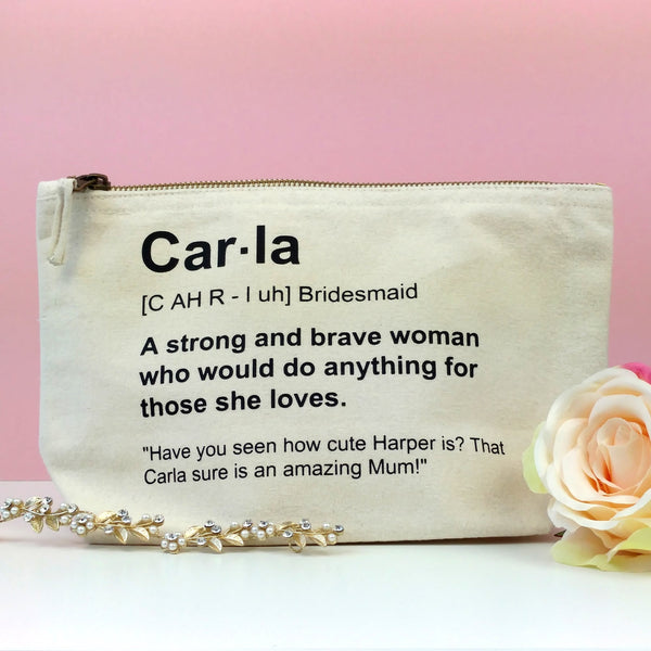 Personalised Bridesmaid Makeup Bag Personalised Makeup Bag ChibiChiDesign