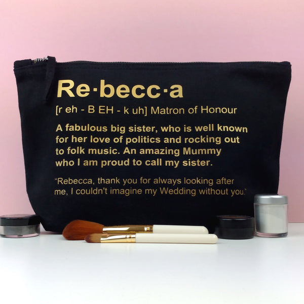 Personalised Bridesmaid Makeup Bag Personalised Makeup Bag ChibiChiDesign