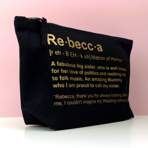 Personalised Bridesmaid Makeup Bag Personalised Makeup Bag ChibiChiDesign
