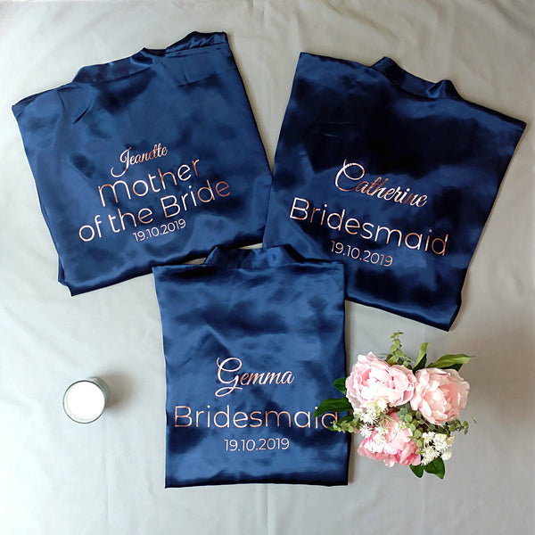 Personalised Bridesmaid Robes Robes ChibiChiDesign