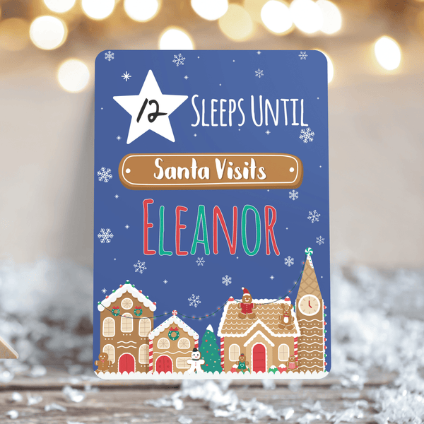 Personalised Christmas Countdown Sign christmas sign Chibi Chi Designs