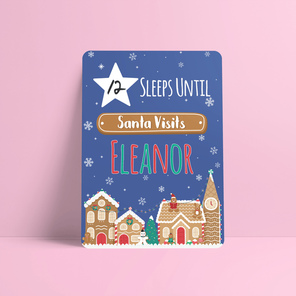 Personalised Christmas Countdown Sign christmas sign Chibi Chi Designs