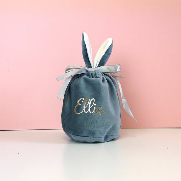 Personalised Easter Bunny Fabric Gift Bag Tote Bags ChibiChiDesign