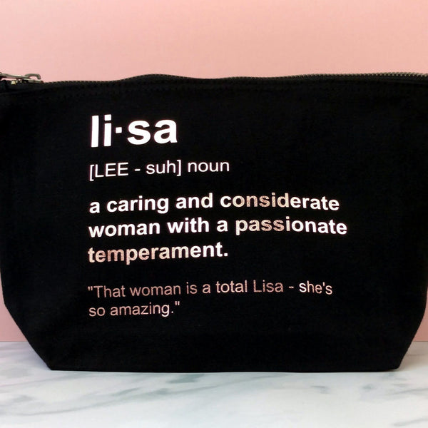 Personalised Makeup Bag - Custom Text Personalised Makeup Bag ChibiChiDesign