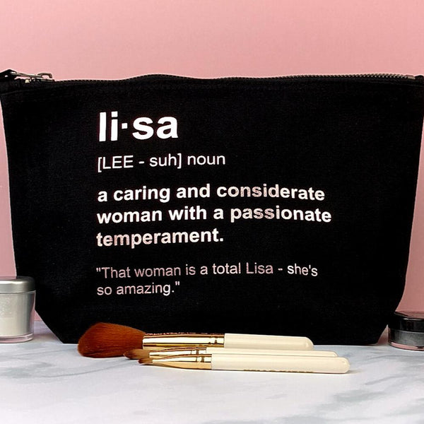 Personalised Makeup Bag - Custom Text Personalised Makeup Bag ChibiChiDesign