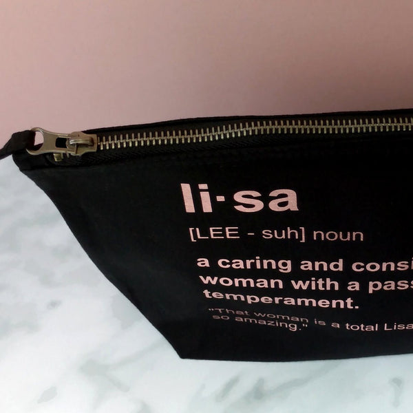 Personalised Makeup Bag - Custom Text Personalised Makeup Bag ChibiChiDesign