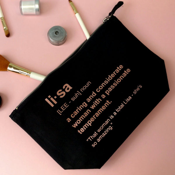 Personalised Makeup Bag - Custom Text Personalised Makeup Bag ChibiChiDesign