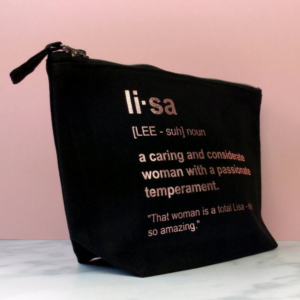 Personalised Makeup Bag - Custom Text Personalised Makeup Bag ChibiChiDesign