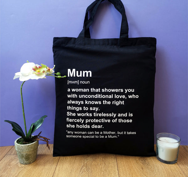 Personalised Mum Canvas Tote Bag - Ready to Ship, Available in 3 Colours ChibiChiDesign